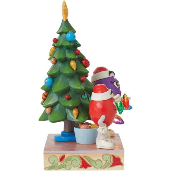 M&M's by Jim Shore Red and Purple Characters Decorating The Tree Lit Figurine - Picture 4 of 5
